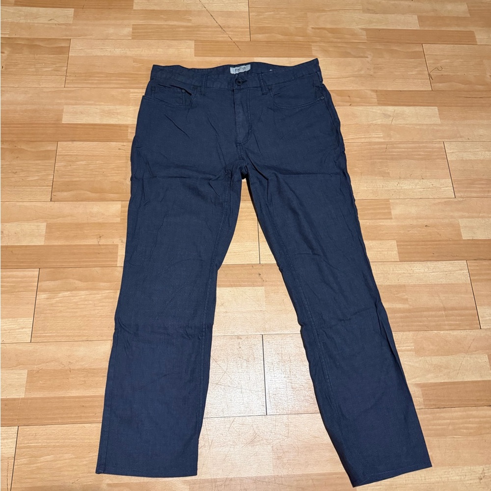 🎯Kenneth Cole Reaction Cotton Navy Casual Dress Pants work preppy classic 32x30
